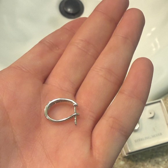 Classic Silver Hoop Earrings - Picture 3 of 3